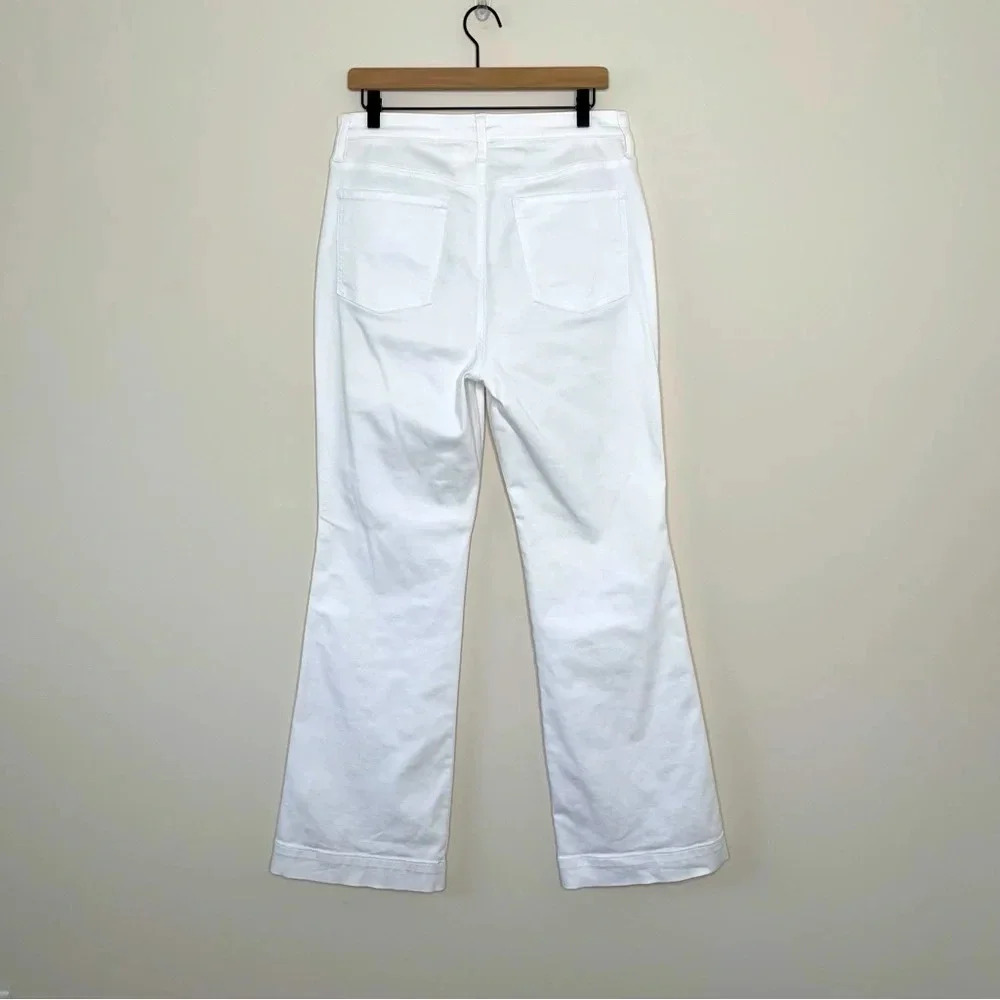 Talbots High Rise Flare Jeans - White summer denim work wear Size 10 - Picture 7 of 11